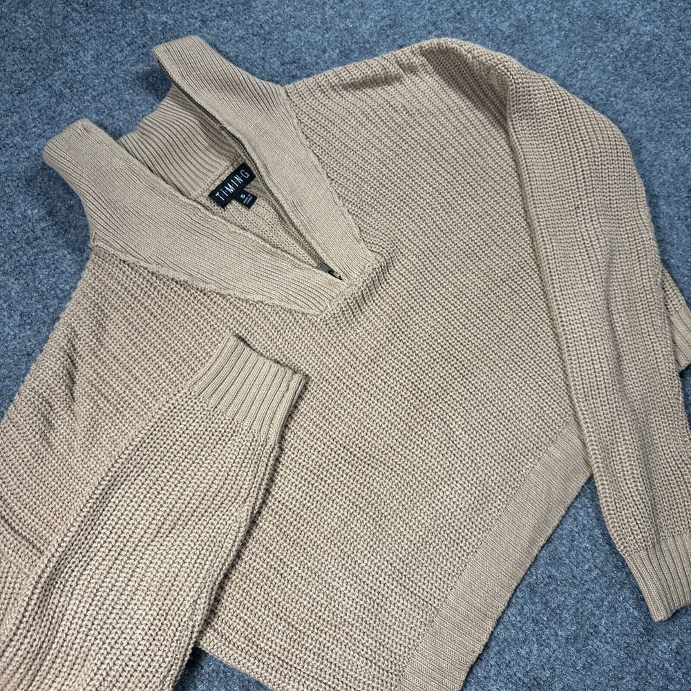 Timing Women 1/4 Zip Sweater‎ Cream Outdoor Cabin Comfy